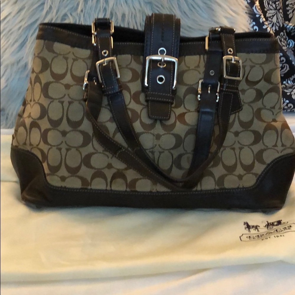 Coach signature tote handbag